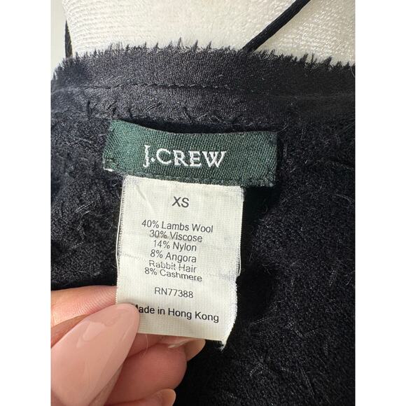 J.Crew XS Lambswool Cashmere Rabbit Hair Black Sweater - Picture 5 of 6